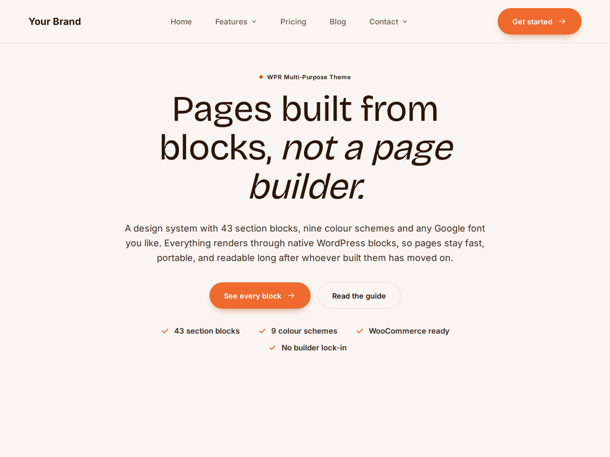 Screenshot of the WPR Multipurpose Theme